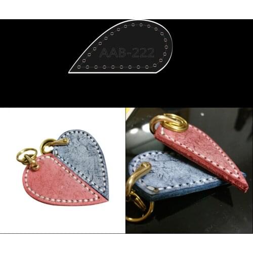 Handmade leather goods keychain pendant diy version drawings love heart-shaped couple pendant acrylic template