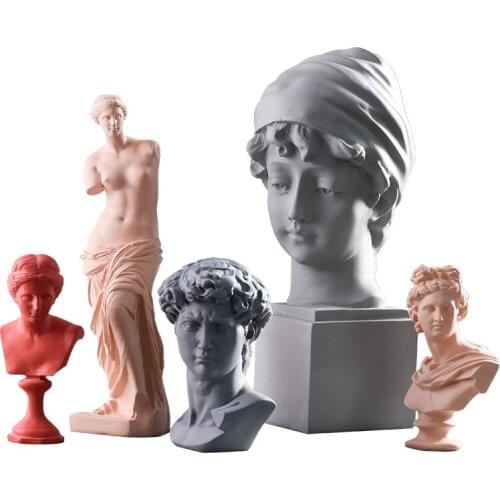 CREATIVE ROMAN MYTHOLOGY VENUS APOLLO DAVID FIGURINE ART SCULPTURE RESIN ART&CRAFT EUROPEAN LIVING ROOM OFFICE ORNAMENTS R2344