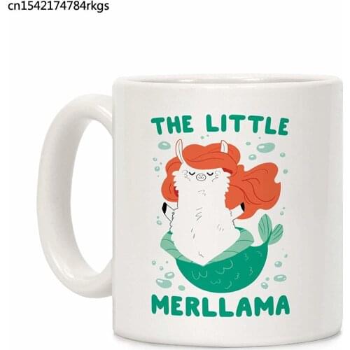 The Little Merllama White 11 Ounce Ceramic Coffee Mug
