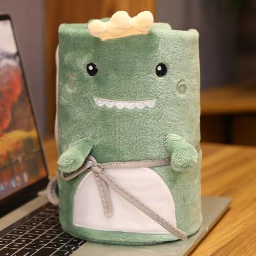 Cute Children Cartoon Blanket Office Nap Blanket Portable Dinosaur Carrot Flannel Quilt Small Gift For Female Friends