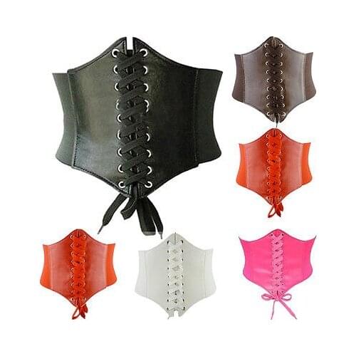 Fashion Trend Belts Women Body Shaper Buckle Wide Waistband Waist Belt Vest Underbust Corset PU Belt Accessories Body Building