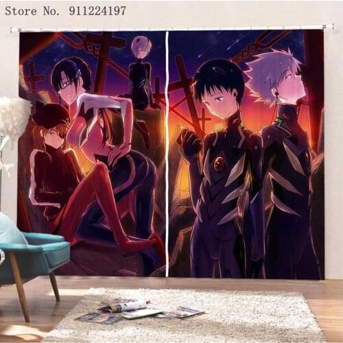 Cartoon Anime Window Curtain 3D Print Home Textile Room Curtain For Living Room Bedroom Decorative Kitchen Curtains 2 Panels