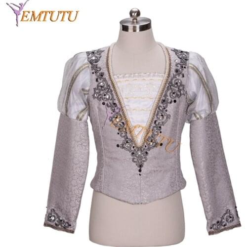 Cuostm Made Boys Mens Ballet Tunic Golden Performance Ballet Top Ballet Jacket Man Ballet Dance Costumes Outfit For Male Dancer