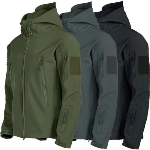 Men Winter Coats Casual Fleece Warm Soft Shell Windbreaker Waterproof Jackets Army Outwear Windproof Camo Military Hooded Parkas