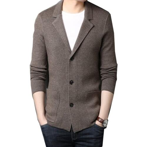 Mens Japanese and Korean wool cardigan jacket casual single-breasted cardigan clothing 2020 new autumn