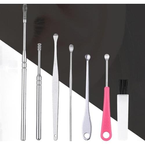 Ear Pick Set Cleaner Multifunctional Stainless Steel Ear Wax Pickers Stainless Steel Remover Spoon Set Ear Cleaner Spoon