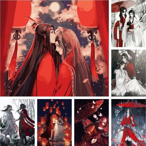 5D DIY Cross Stitch Kit Tian Guan Ci Fu Diamond Art Painting Heaven Officials Blessing Hua Cheng Xie Lian Mosaic Home Decor