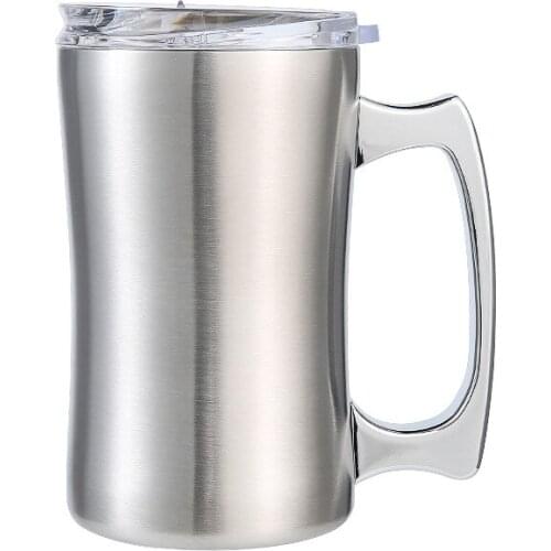 Outdoor 304 stainless steel cup vacuum insulation double anti-ironing hand water sliding cover camping beer