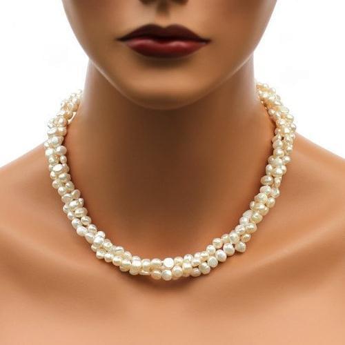 New Classic Favorite Pearl Necklace White Baroque Real Pearls Handmade Wedding Bridesmaids Love Gift Fiine Jewelry For Women