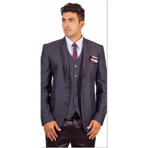 New Custom Made Ball Gowns palace Slim Fit Men Suit Casual Business Dress Groomsman Mens Suits Two Button(Jacket+Pants+vest)