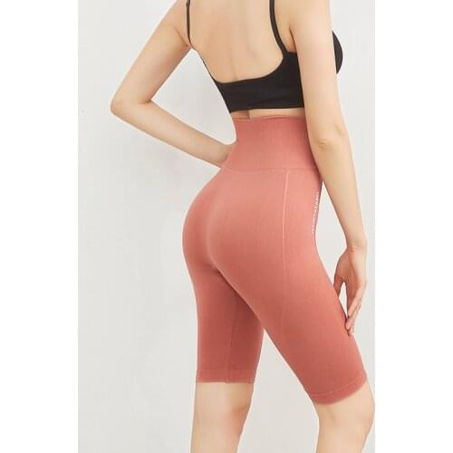 Slim Fit High Waist Yoga Sport Shorts Hip Push Up Women Plain Soft Nylon Fitness Running Shorts Tummy Control Workout Gym Shorts