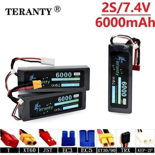 Upgrade Collision Avoidance 2s 7.4v 6000maH 40C Lipo Batterry For RC Drone Car Boat Quodcopter Spare Parts 7.4v Batteries T/XT60