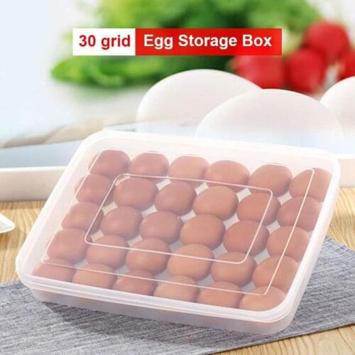 Plastic Egg Container Egg Organizer Egg Storage Box Kitchen Tool Retain Freshness High-Capacity Crisper Space Saver Convenient