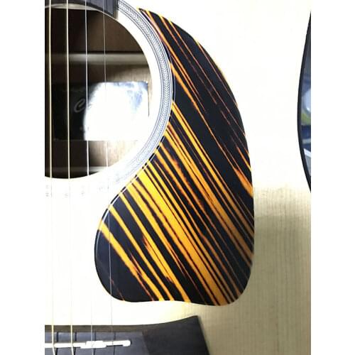 Pleroo Custom Guitar pickgaurd - Great For J45 Acoustic Guitar Pickguard Teardrop Shape, Yellow stripe celluloid