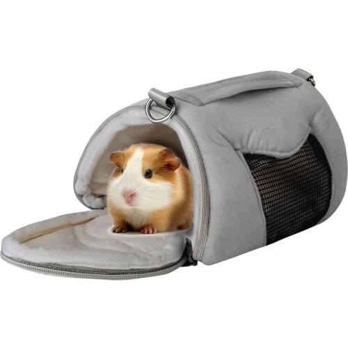 Portable Small Pet Hamster Carrying Bag Winter Warm Squirrel Guinea Pig Hedgehog Carrier Cage Outdoor Carrying Backpack Holder