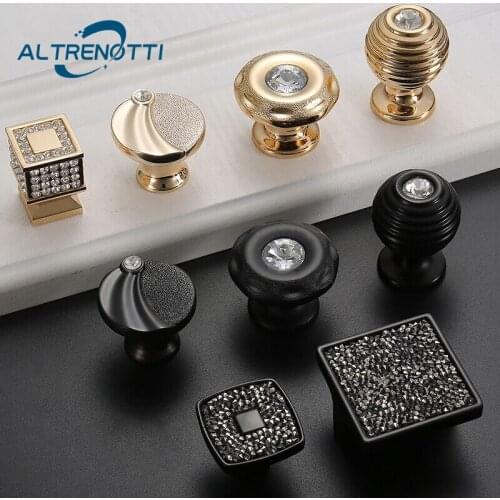 Furniture Cabinet Door Pull Single Hole Zinc Alloy Gold Black Simple Modern Kitchen Drawer Knob Wardrobe Cupboard Metal Handle