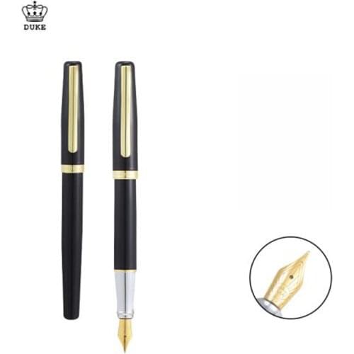 Duke 209 Black Stainless Steel Fountain Pen Classic Style Various Color Iridium Medium Nib 0.7mm Gift Pen For Office & School