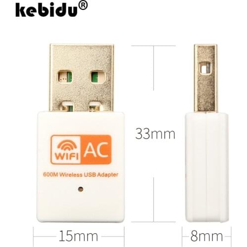 Kebidu Network Card 600Mbps USB WiFi Adapter 2.4GHz 5GHz WiFi Antenna Dual Band 802.11b/n/g/ac Mini Wireless Computer Receiver