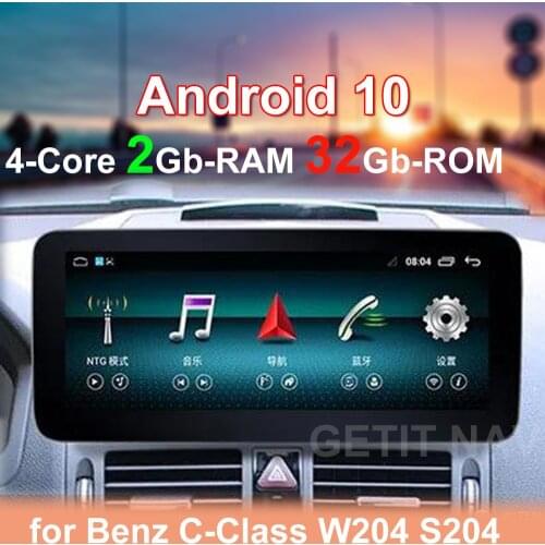 Stereo Player GPS Navigation for Android 10 Mercedes Benz C-Class W204 S204 2008-2010 Car Radio
