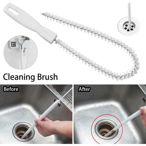 Universal Sink Cleaning Brush Bathroom Hair Sewer Cleaning Brush Sink Tub Toilet Dredge Pipe Snake Brush Pipe Dredging Brush