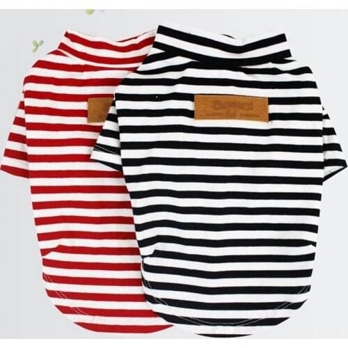 Spring Summer Puppy Dog Cat Clothes Breathable Pet Clothing Outfit Supplies For Small Medium Dogs Striped Dog Vest Tshirt New