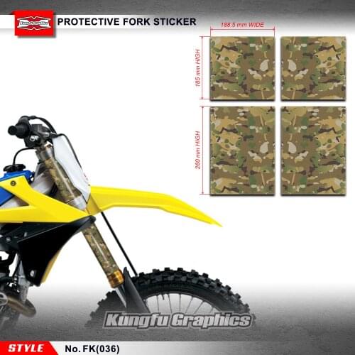 KUNGFU GRAPHICS Upper Middle Fork Stickers 3M Vinyl Decals for MX Dirt Bike Off-Road Motorcycle, Camouflage