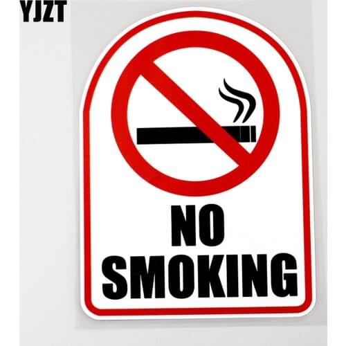 YJZT 11.4CM×15.8CM Warning No Smoking Window Bar Shop Decal PVC Car Sticker 12C-0341