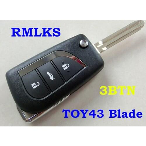 RMLKS Replacement Flip Folding Key Shell Blank Remote Fob Case For Toyota Corolla EX New VIOS Toy43 Blade