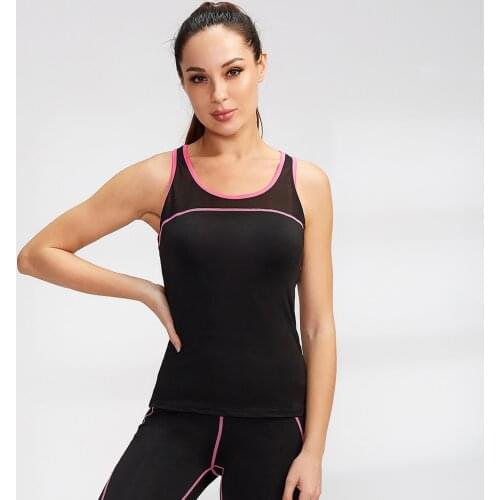 Womens Yoga Sports Vest Fitness Mesh Breathable Quick Dry Sportswear Shirt Sleeveless Yoga Workout Vest Elastic