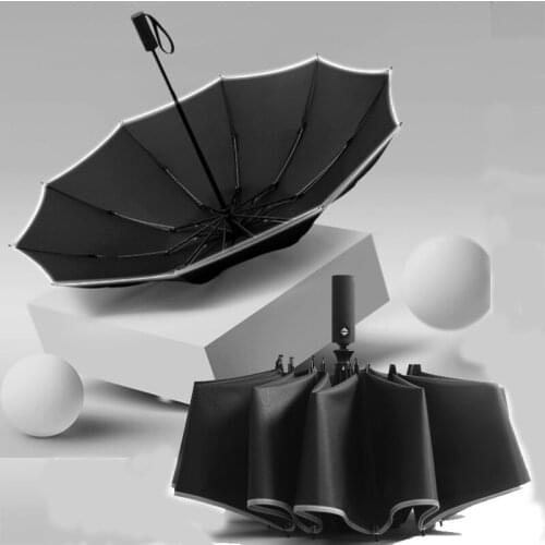 Automatic Reflective strip design umbrella Wind Resistant Folding Umbrella Women men Auto Luxury Big Windproof Umbrellas