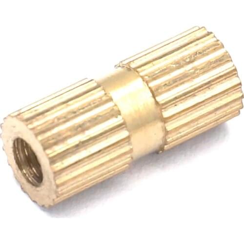 1 piece Brass Knurl Nuts M3*12mm(L)-5mm(OD) Metric Threaded Fasteners