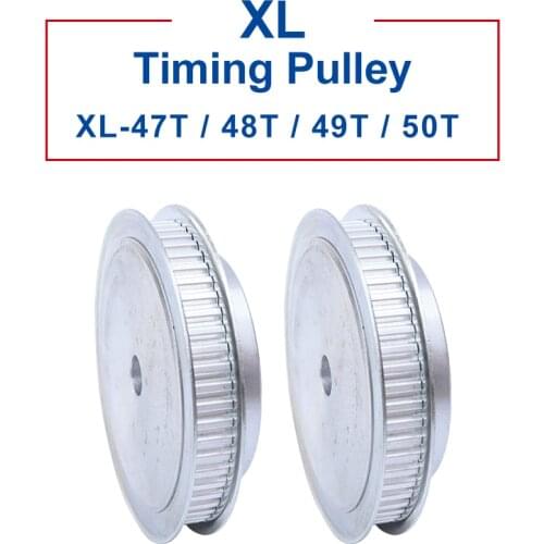 1 pcs XL-47T/48/49T/50T Timing Pulley Aluminum Material Belt Pulley Process Hole 10mm Slot Width 11 mm For XL-10 mm Timing Belt