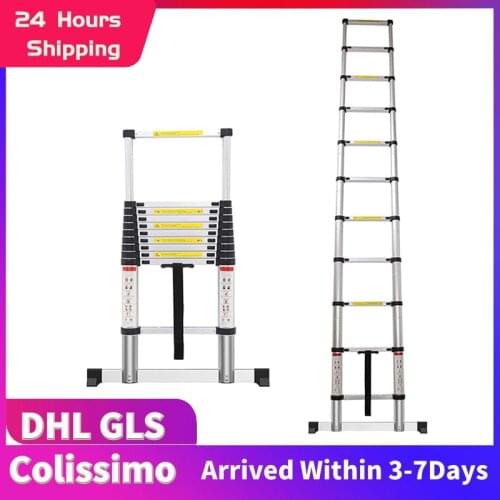 2Meters Adjustable Telescopic Industrial Aluminum Ladder Folding Telescopic Ladder Home Building Tool HWC