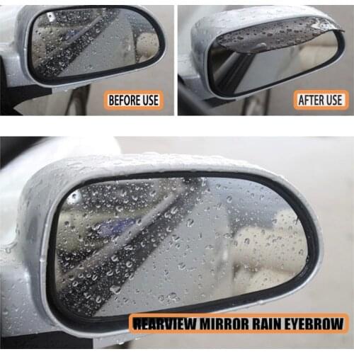 2 Pcs/set Car Rearview Mirror Waterproof Sunshade Rain Eyebrow Car Flexible Protector Car Rearview Side Rain Cover Auto Parts
