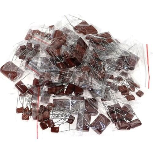 200pcs 25 specifications 0.001uf~2.2uf 630V CBB metallized film capacitor package