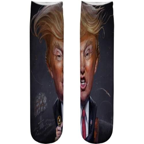2020 Crazy Trump 3D Digital Printing Women Casual Crew Socks Funny Towel Socks Christmas Funny Ankle Man Skateboard Socks