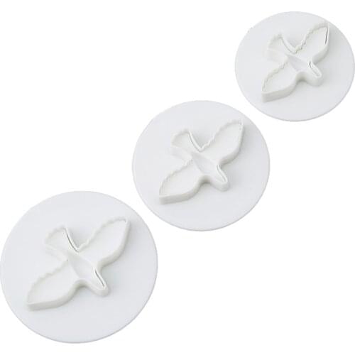 3PCs/ Set Pigeon Bird Pattern Plastic Sugar Craft Fondant Cake Decorating Tools Cookies Cutter Decorating Craft Baking Tools