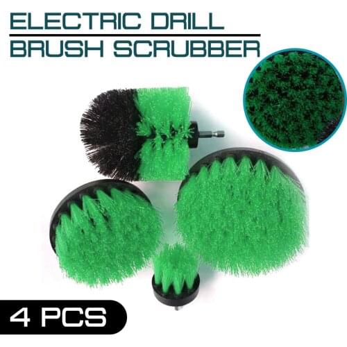 4 Pcs/Set Electric Drill Brush Power Scrubber Brush Drill Clean for Tub Shower Bathroom Surfaces Tile Grout Scrub Cleaning Tool
