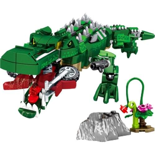 520+PCS Jurassic Sarcosuchus Crocodile Building Blocks Dinosaur City Animal World Park With Figures Kit Bricks Toys For Children