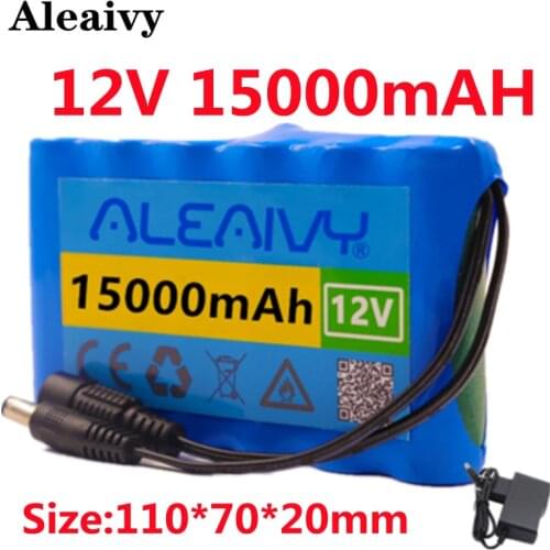 Original 18650 Li-Ion Battery Portable Rechargeable Battery DC 12 V 12.6 V 14000mAh Battery/12.6V Battery Pack +12.6V1A Charger