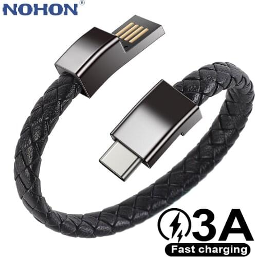 Bracelet Type C USB Cable For Samsung A30 A50 Huawei Xiaomi mi Redmi Note 10 USBC Phone Fast Charge Cord Charger Data Short Wire