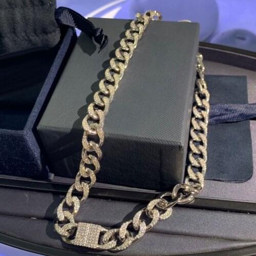 Brand 1:1Luxury Brand Necklace High Quality Silver Color Link Twist Chain Micro Cubic Zirconia Stones Women Gift Jewelry