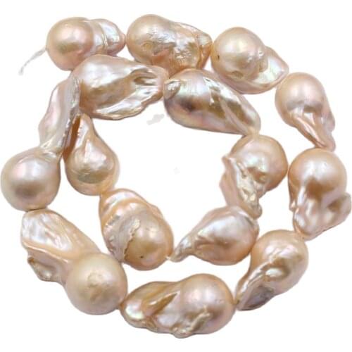 APDGG 1 Strand 15x23-18x28mm Huge Natural Pink Baroque Pearl Strands Loose Beads For Necklace Bracelet Jewelry DIY