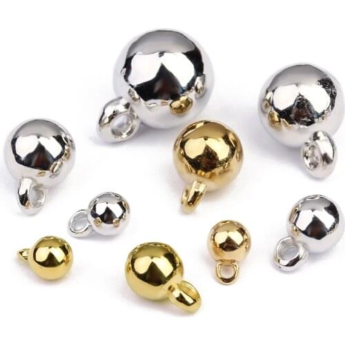 100Pcs 6/8/10/12/14Mm CCB Charm Spacer Beads With Clip Clasps Fit Pendant Loose Beads For DIY Jewelry Making Supplies Accessorie