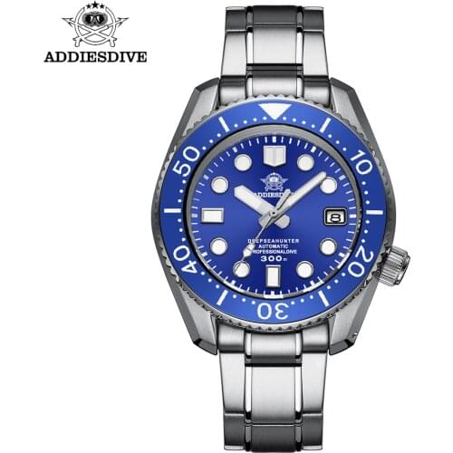 Addies SBDX001 Dive Watch 300M Automatic Mechanical Watch NH35 Sapphire crystal BGW9 Blue Super Luminous Mens Diving Watch
