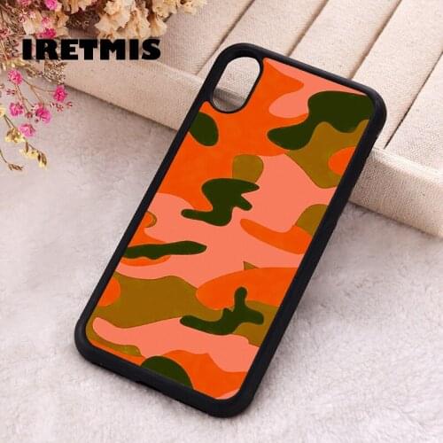 Iretmis 5 5S SE 2020 phone cover cases for iphone 6 6S 7 8 Plus X Xs Max XR 12 MINI Pro Soft Silicone TPU SUNSET CAMO