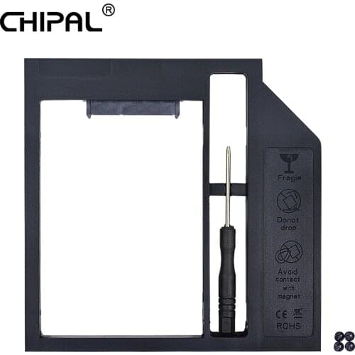 Placstic Optibay SATA 3.0 2nd HDD Caddy 9.5mm for 2.5 Inch 7mm 9mm SSD Case Hard Disk Driver Enclosure Adapter for Laptop CD-ROM