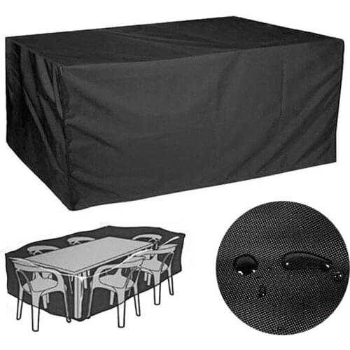 Black Outdoor Waterproof Garden Beach Furniture Cover Protector 420D Thick Oxford Cloth Table Set Chair Sofa Covers 7 Size
