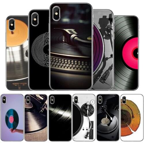 Black Vinyl Record Player Silicone phone case For iphone 11 Pro MAX 5 6 7 8 9 10 X XS XR XSMAX Plus SE 2020 Back Cover Shell