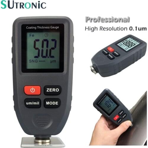 TC-100 Digital Coating Thickness Gauge Tester ultra precision 0.1um Resolution Measuring Fe/NFe Coatings Car Paint 0~1300um